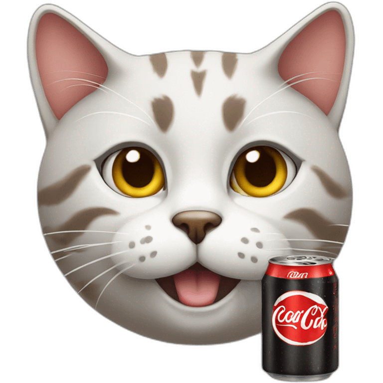 Cat drinking coke emoji