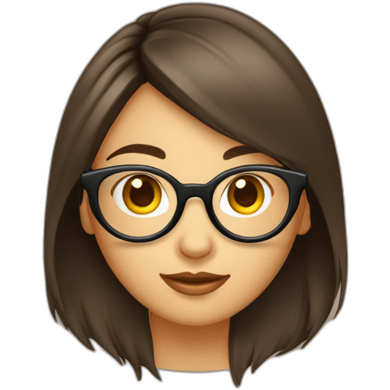 Fille-brune-lunette-rond-visage emoji