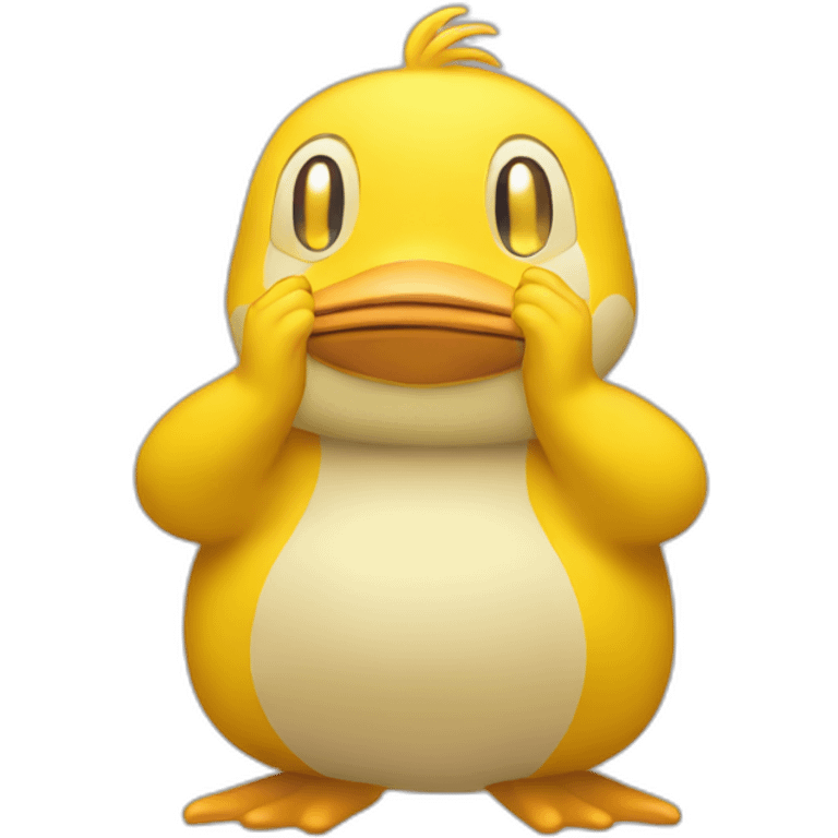 Psyduck side view hands on head emoji