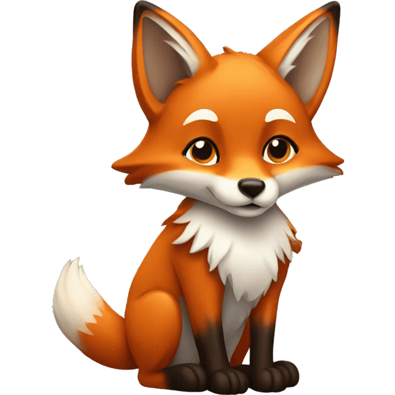 fox with a heart in its paws emoji