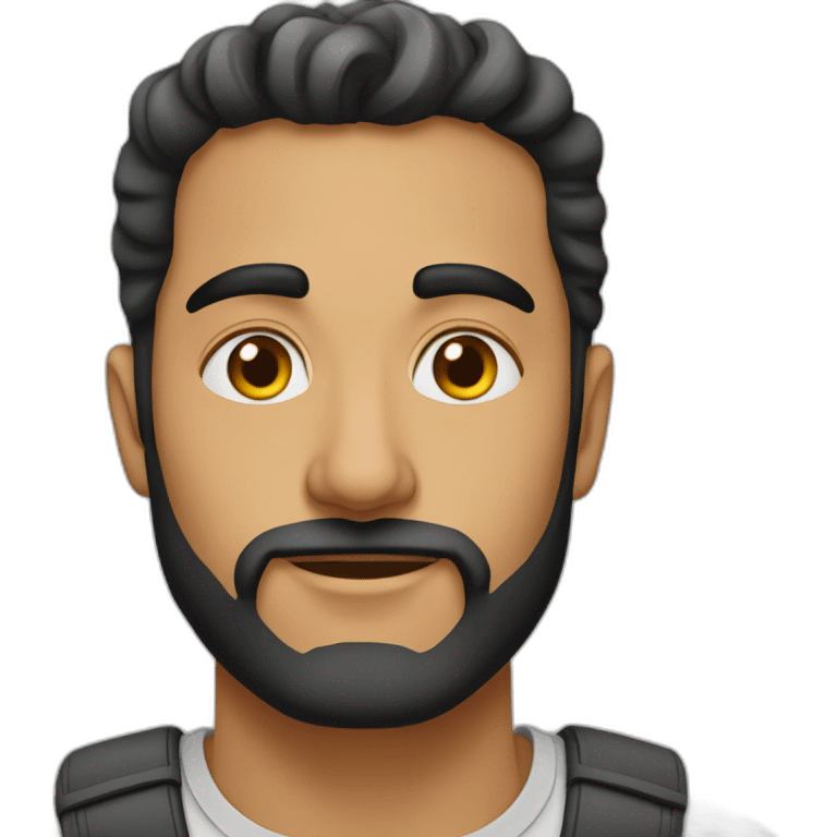 رجل شعر اسود ولابس قناع emoji