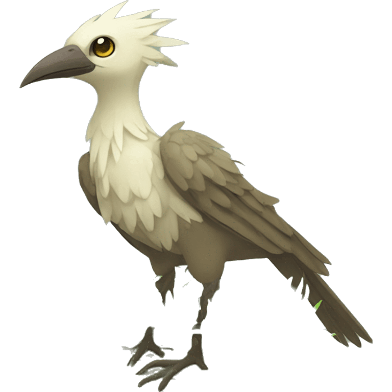 earthly muddy fresh Cool Cute Fantasy legendary jungle-bird plant-grass-type-Dendro-avian Fakemon full body emoji