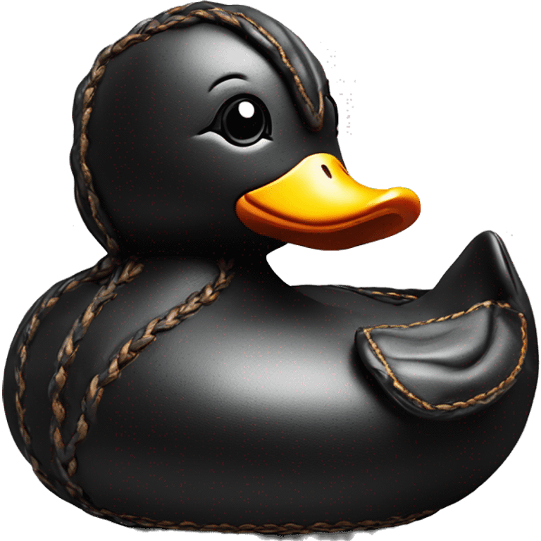 Expensive leather rubber duck with luxury stitching emoji