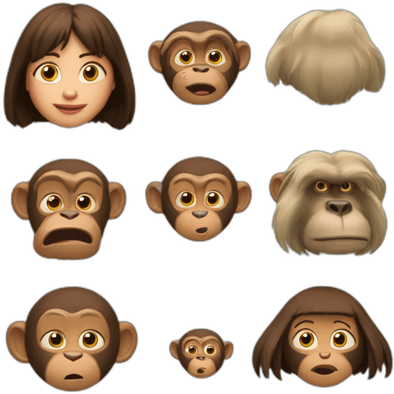 la tête d'un singe et dora emoji