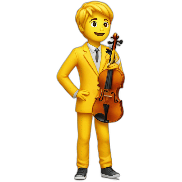 yellow-boy-with-white-jacket-and-orange-standing-in-a-yellow-sea-while-trousers-holding-violin emoji