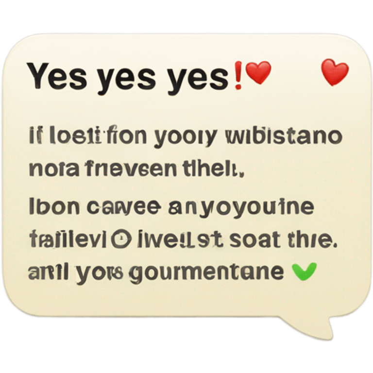 Text message saying yes emoji