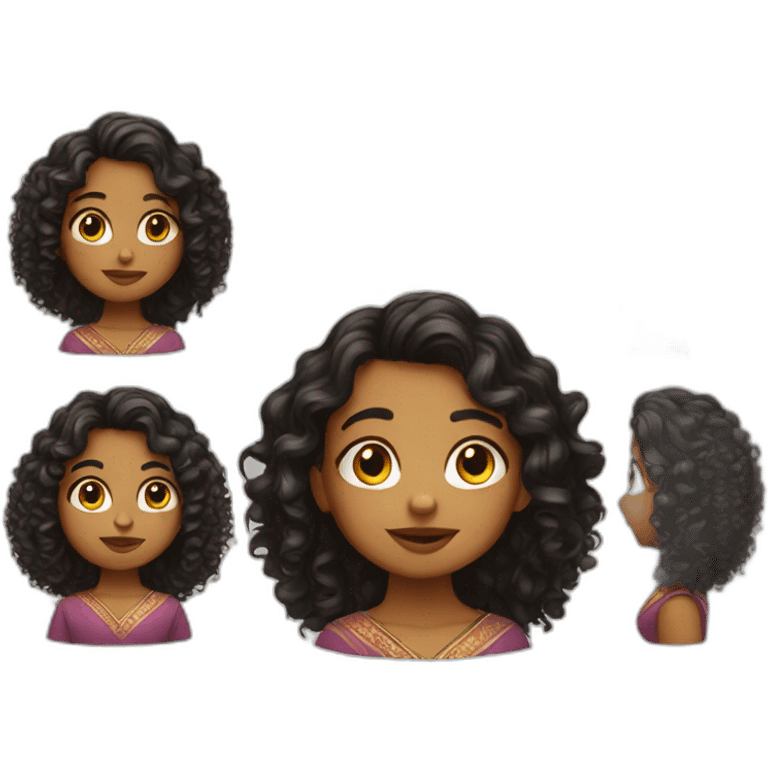 indian girl with curly hair emoji