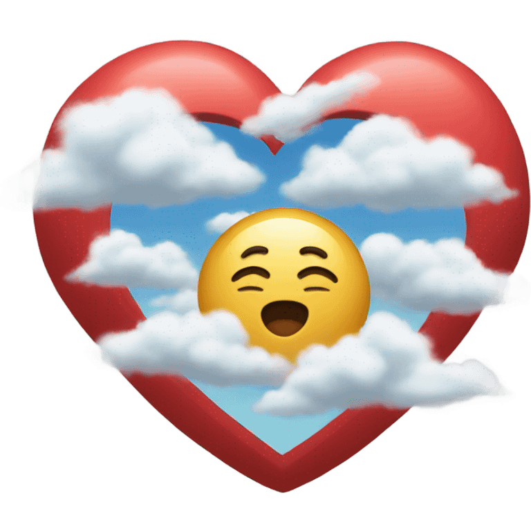 Heart with clouds emoji