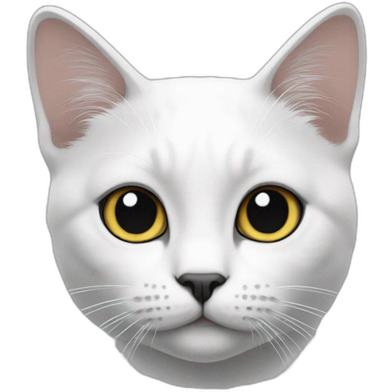 white cat with black face emoji