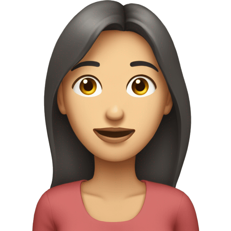 Mujer viendo hacia arriba mientras saca la lengua emoji