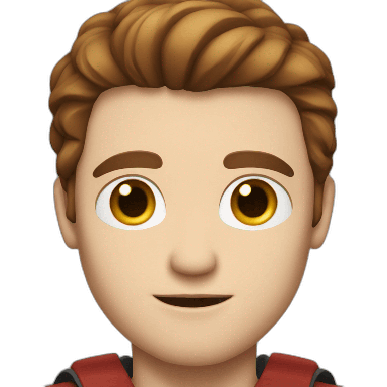 Superhero guy, white skin, brown hair, portait emoji