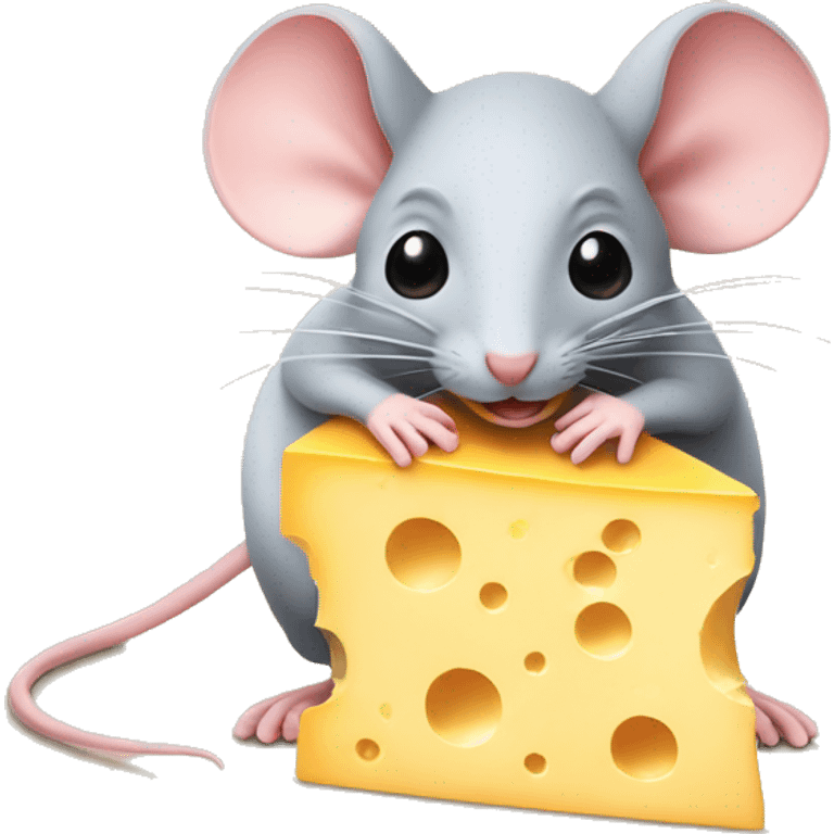 tiny mice eating a block of cheese  emoji