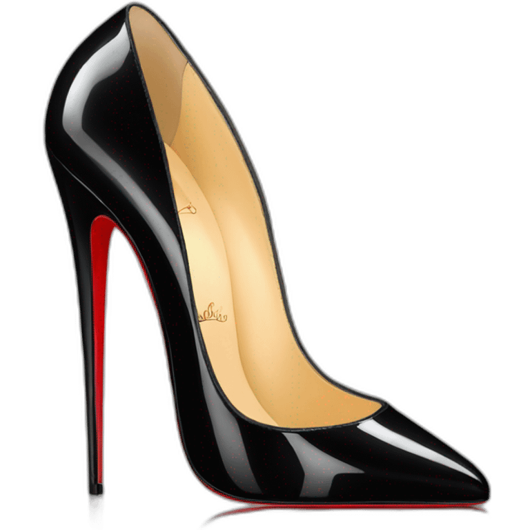 High heel black patent louboutin emoji