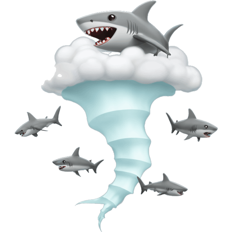 Tornado with sharks inside  emoji