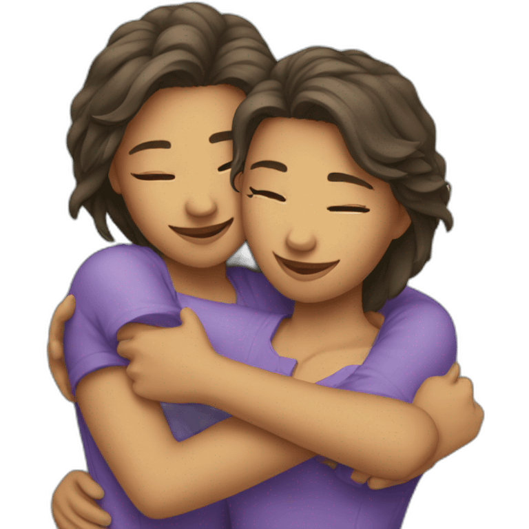 Two girl hug emoji