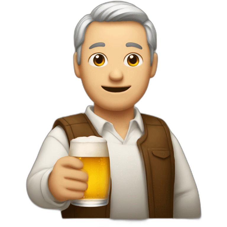 un homme qui boit une bière emoji