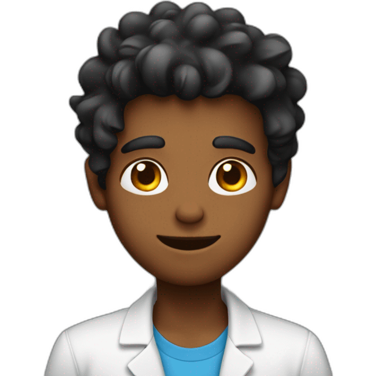 chemistry boy with black combed to the right hair and his instumants on his hand emoji