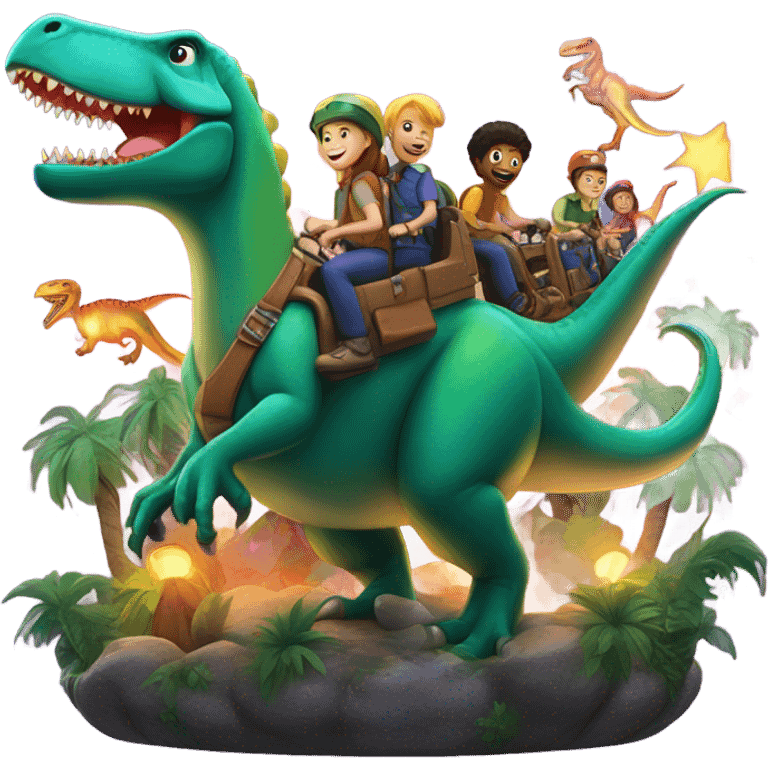 Dinosaur ride lighting emoji