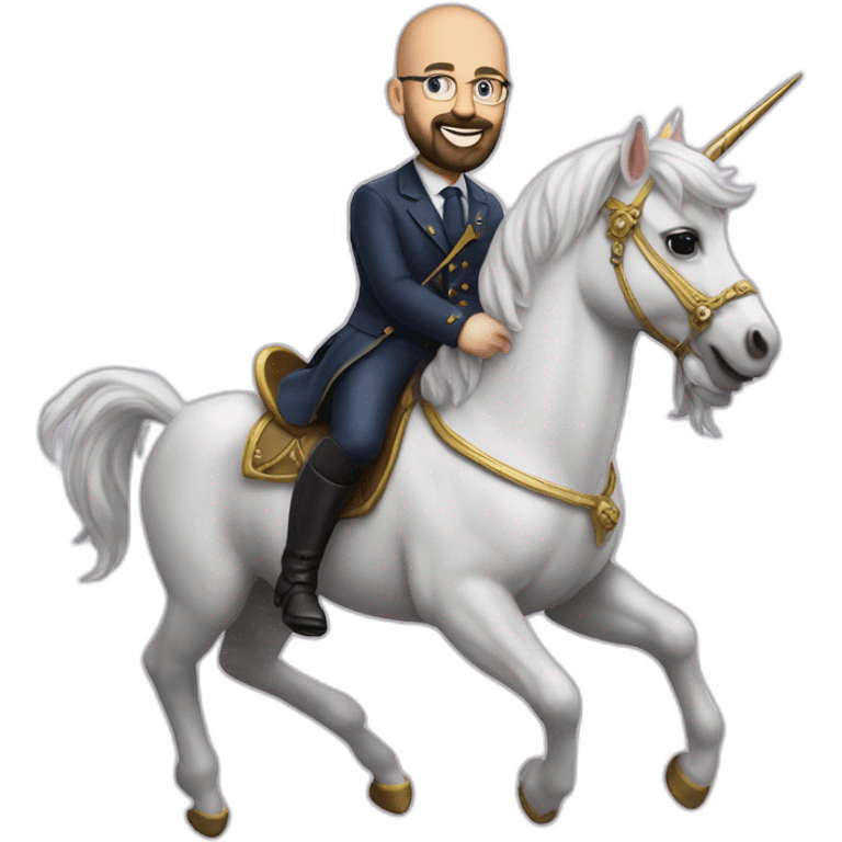 Charles Michel on a unicorn emoji