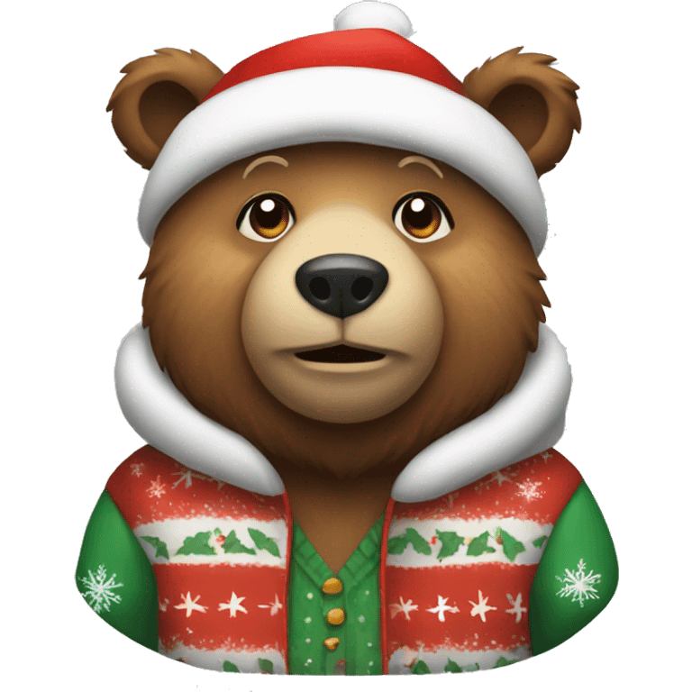 bear wearing xmas clothes  emoji