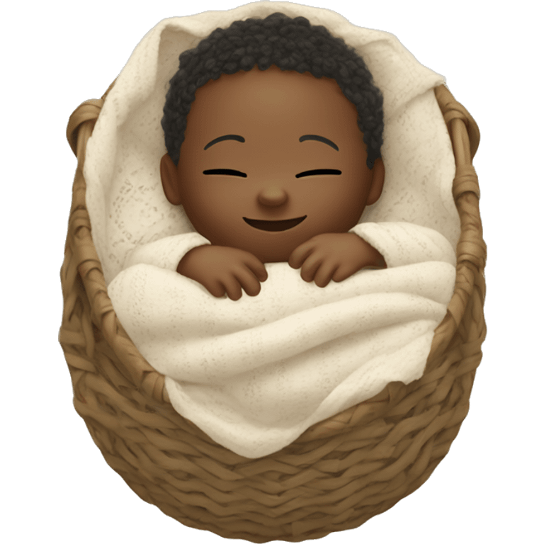 newborn in boho cradle emoji