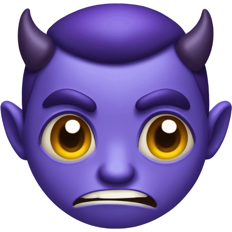 anxious purple imp devil face simple emoji