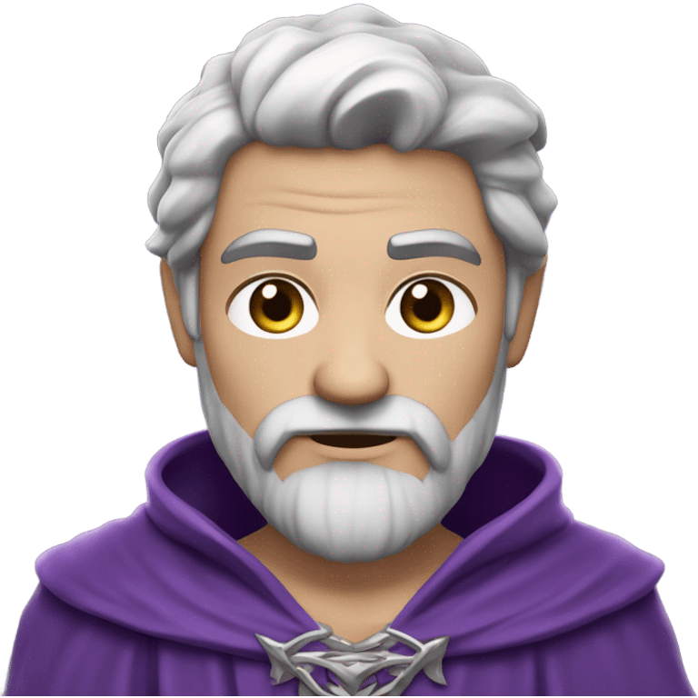 A fierce wizard wearing purple and silver. He is Caucasian skin, 37 years old black hair. Full body image. ￼ emoji