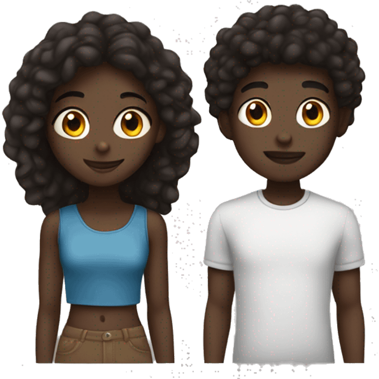 darkskin boy with brownskin girl emoji