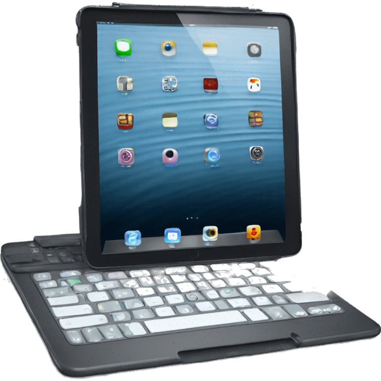 Apple iPad Pro with keyboard emoji