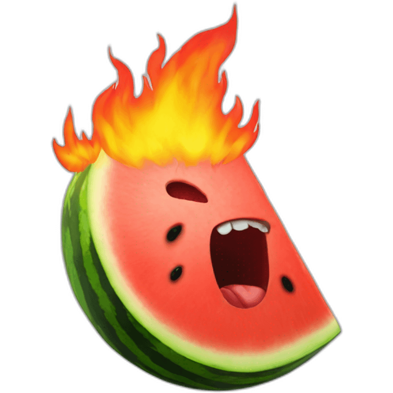 watermelon on fire emoji