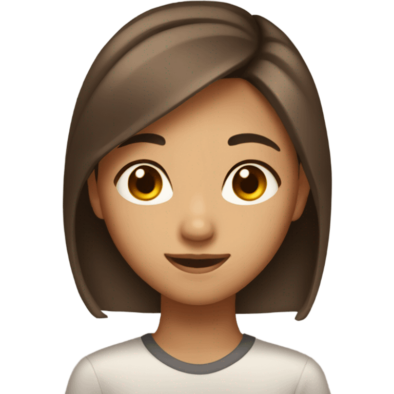 Asian girl with tanned skin and warm brown hair emoji