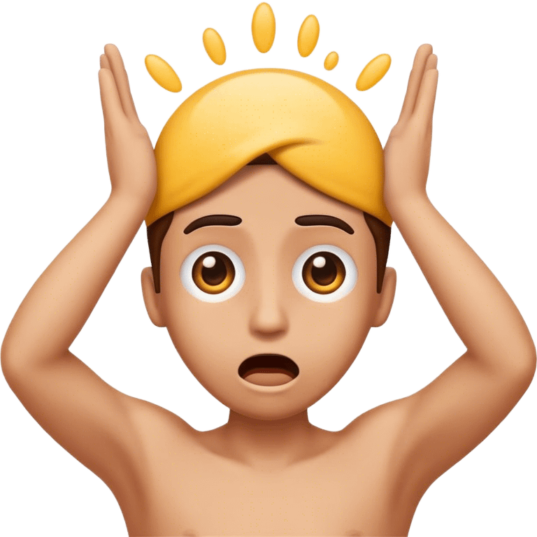 Emoji shocked with hands over head emoji