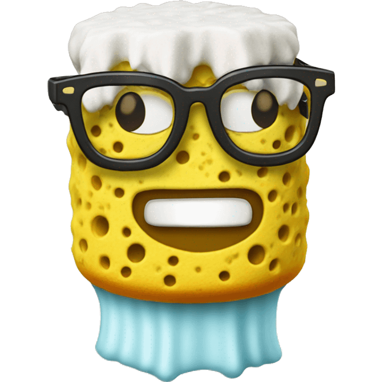 Sponge wearing glasses  emoji