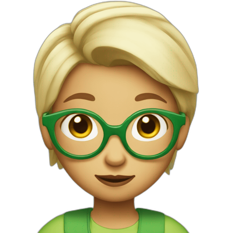 chicken little female with a green shirt emoji