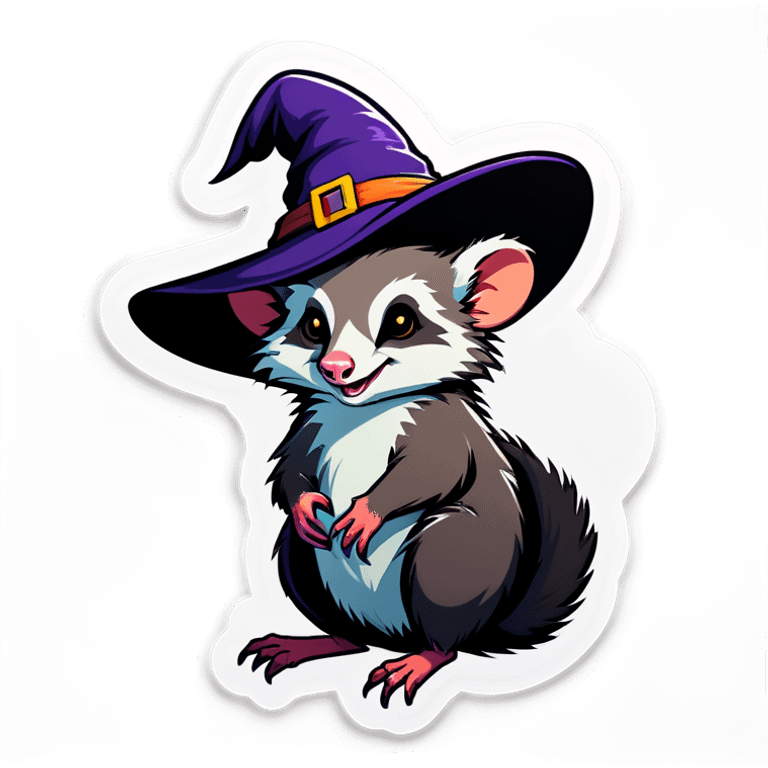 Possum in a witch hat emoji