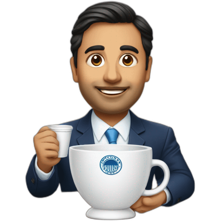 Ambani with cup emoji