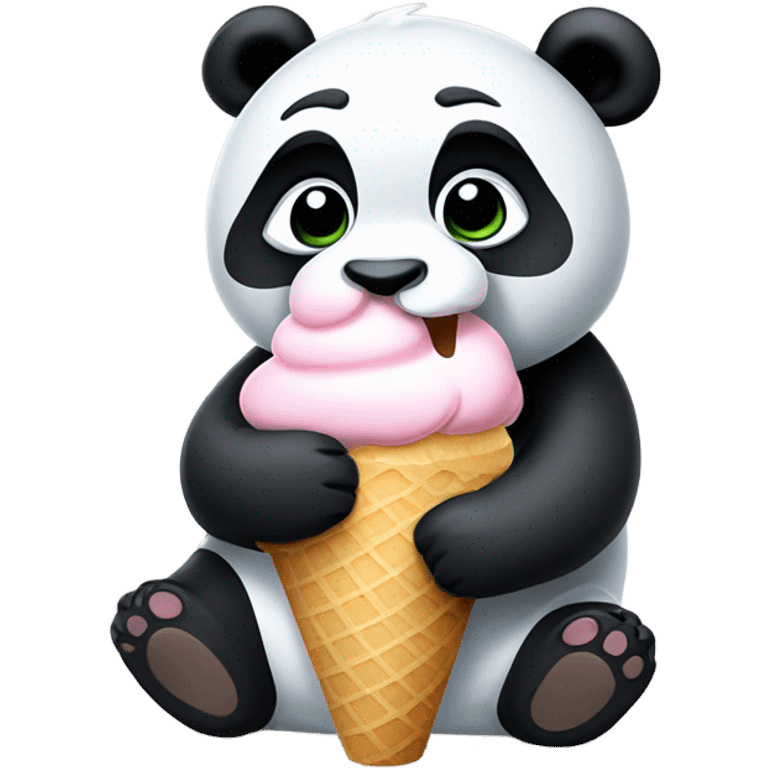 Panda eating ice cream emoji