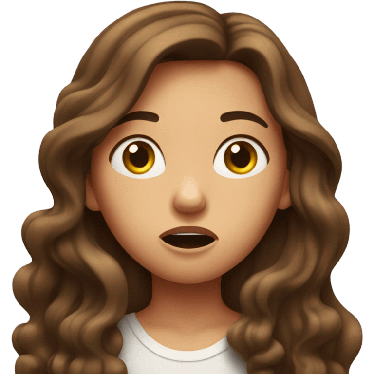 shocked long wavy brown-hair white girl  emoji