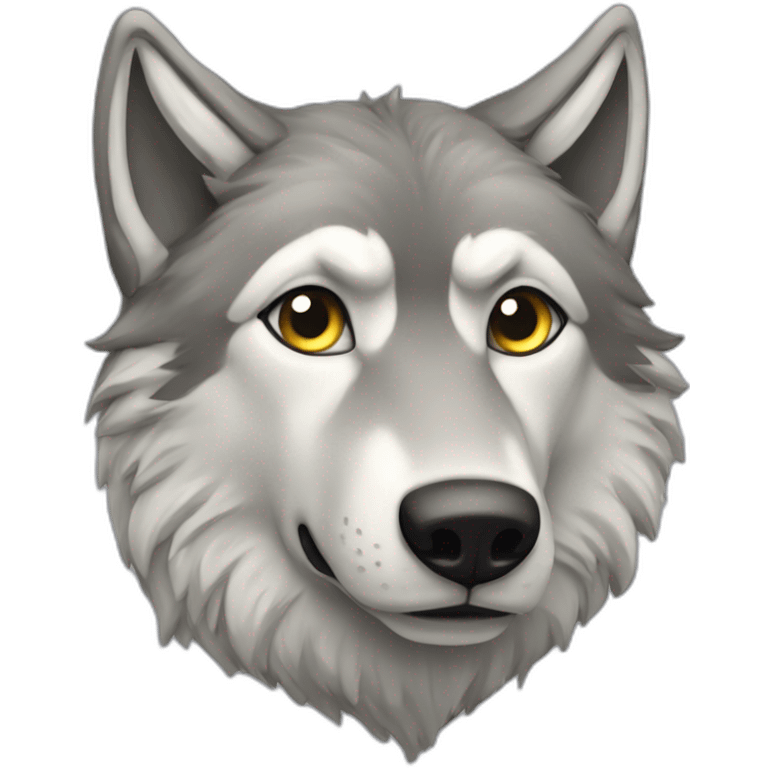 Loup sur un fean emoji