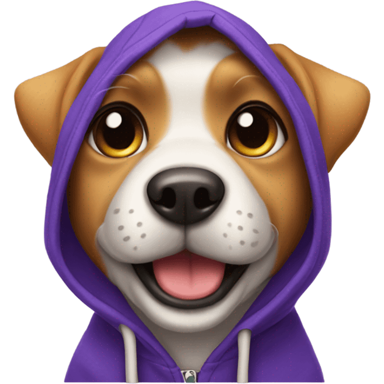 Dog wearing a hoodie 🥰￼ emoji