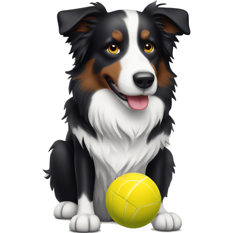 border collie with ball  emoji