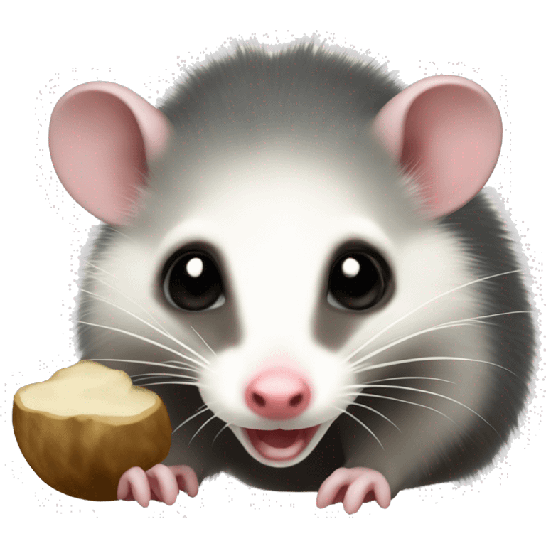 Virginia Opossum foraging mushrooms emoji