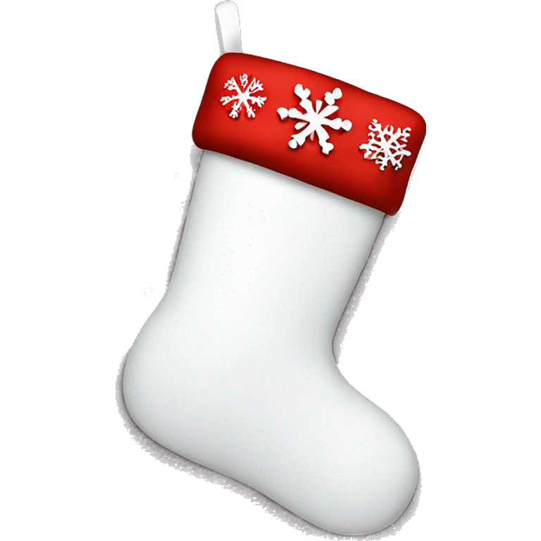 White Christmas stocking with snowflakes  emoji