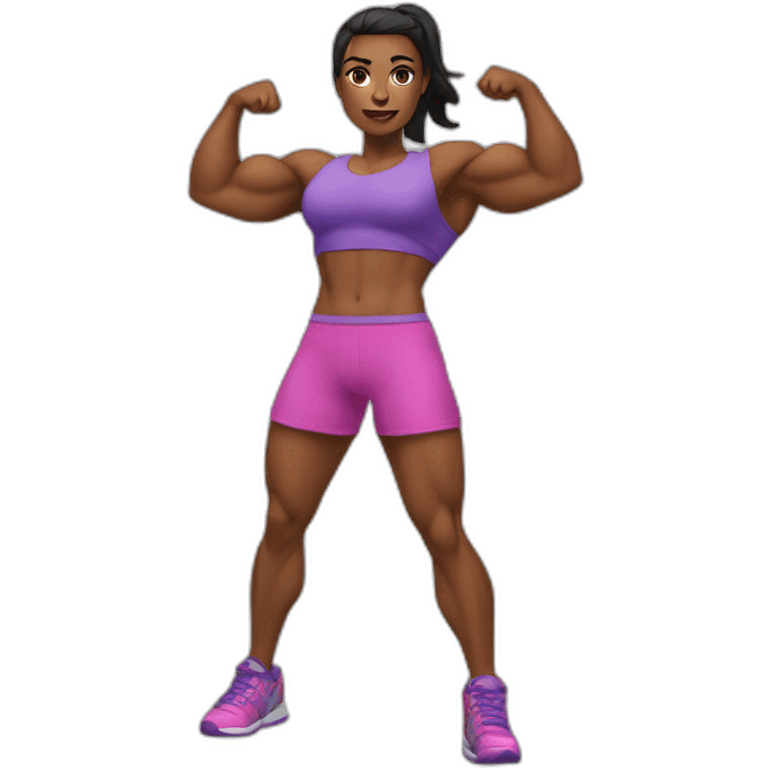 Une fille super musclé emoji