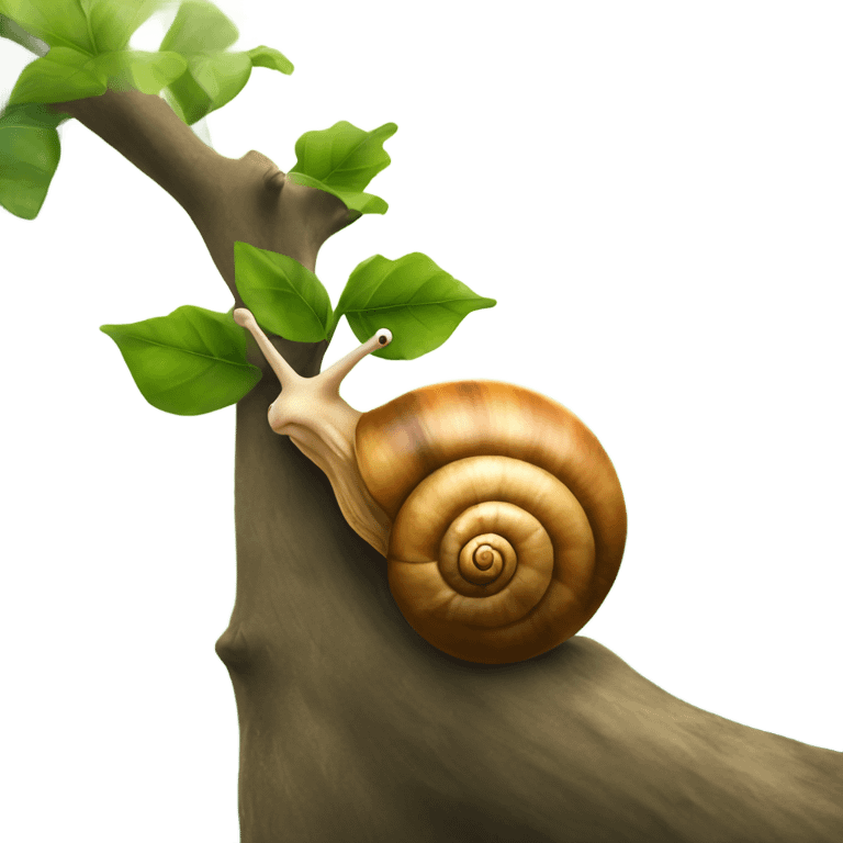 Put the snail on a tree  emoji