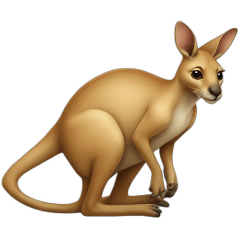 Kangaroo with cat on pocket emoji