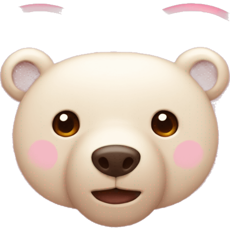 light pink heart with bear emoji emoji