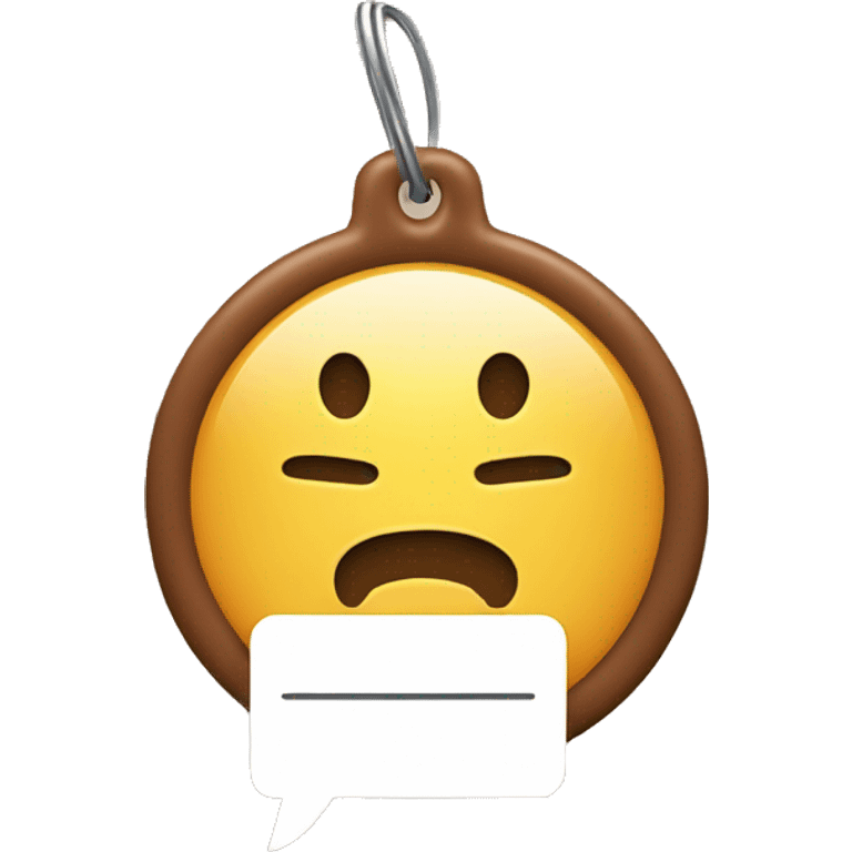 a brown price tag with a speech bubble (that has 3 dots) inside it emoji