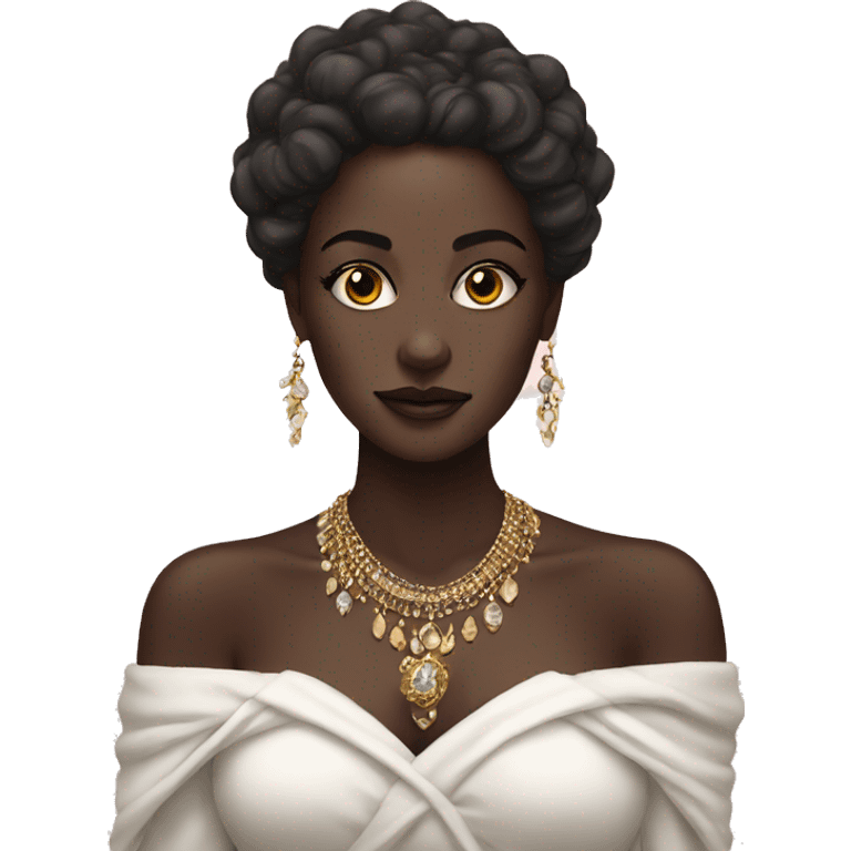 dark-skinned beauty with jewelry emoji