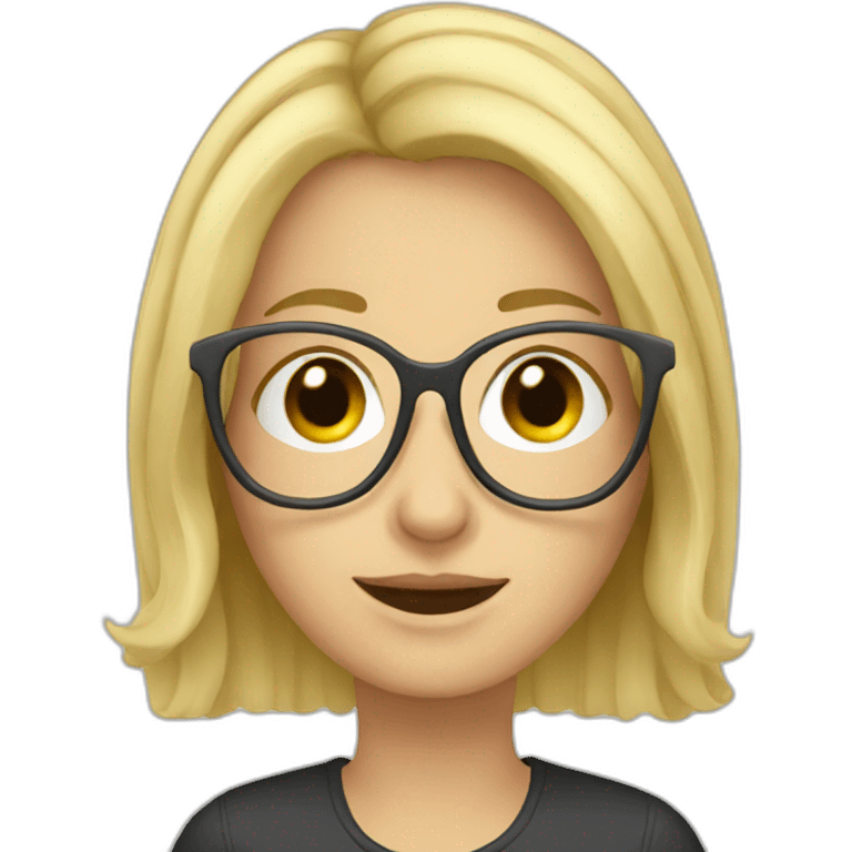 blonde european women with glasses emoji